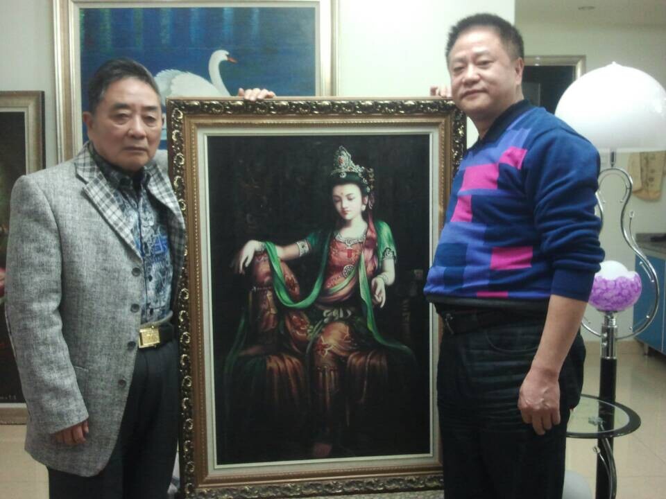 2014年3月带中国书画家黄涛大师出台办展